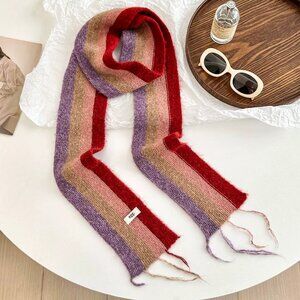 Striped Red and Purple Scarf
